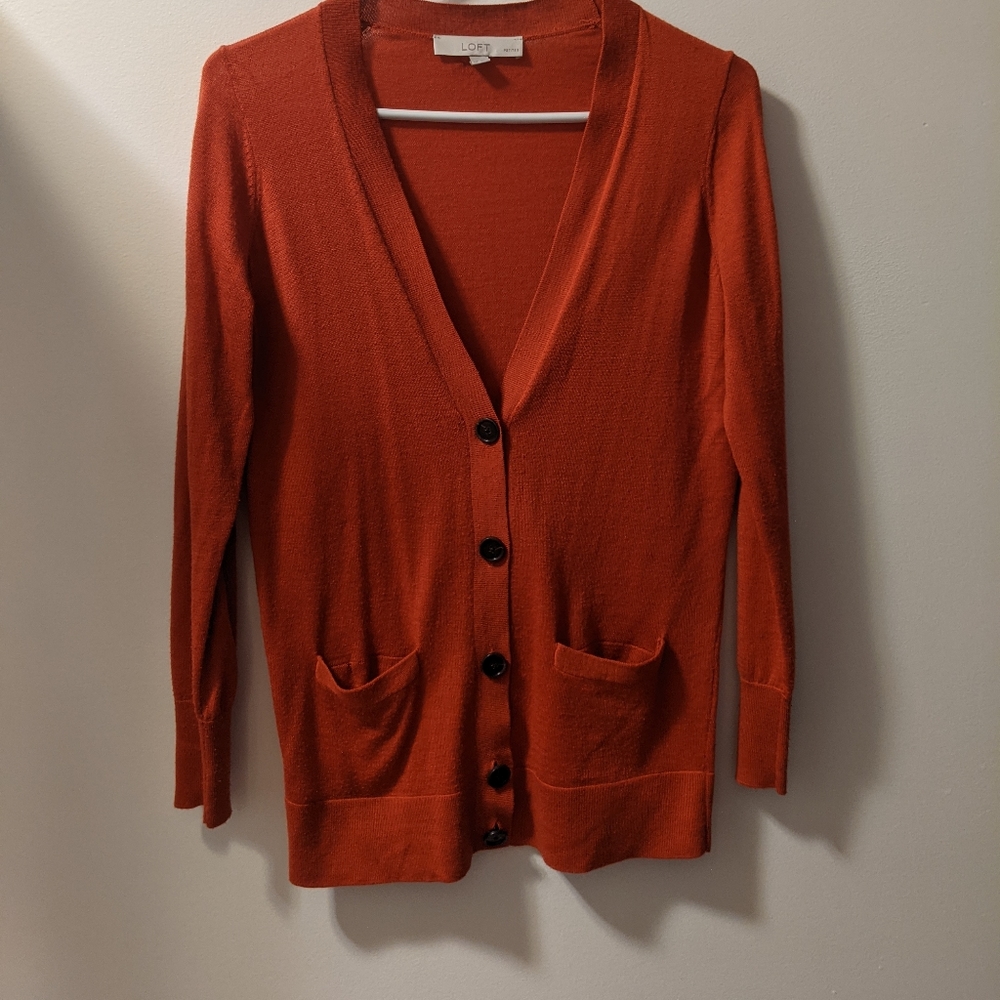 Loft Burnt Orange cardigan